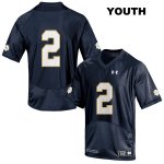 Notre Dame Fighting Irish Youth Jordan Genmark Heath #2 Navy Under Armour No Name Authentic Stitched College NCAA Football Jersey OCL4399YF
